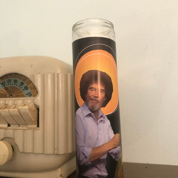 Bob Ross Prayer Candle