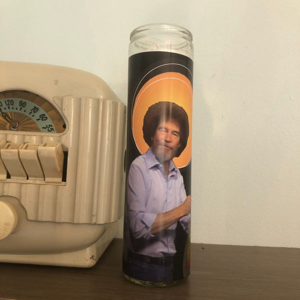 Bob Ross Prayer Candle