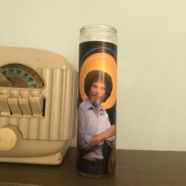 Bob Ross Prayer Candle