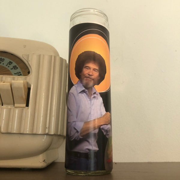 Bob Ross Prayer Candle
