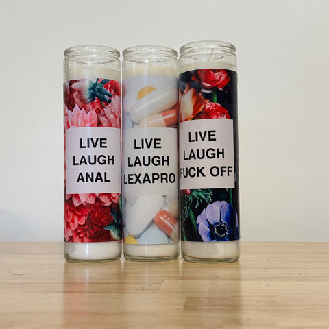 Live Laugh Prayer Candle